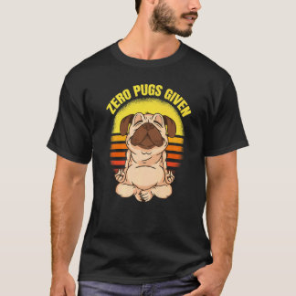 T-shirt Zéro Pug Donné Chien Faisant De Yoga Vintage Namas