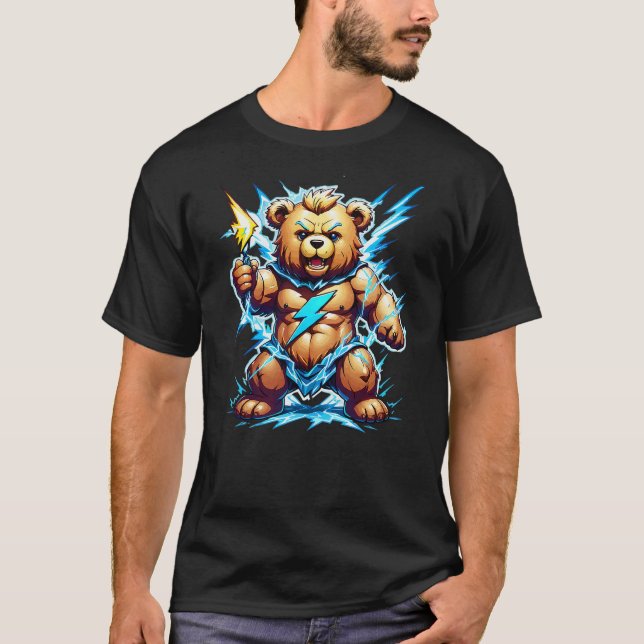 T-shirt Zeus Greek God of Lighting & Thunder Teddy Bear Ca (Devant)