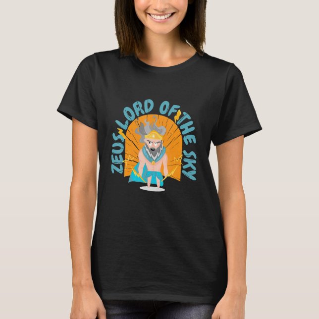T-shirt Zeus seigneur dieu du tonnerre jette lançant (Devant)