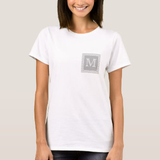 T-shirt Zigzags gris et blancs avec le monogramme fait sur