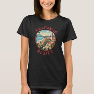 T-shirt Zihuatanejo Mexique Cercle en détresse rétro