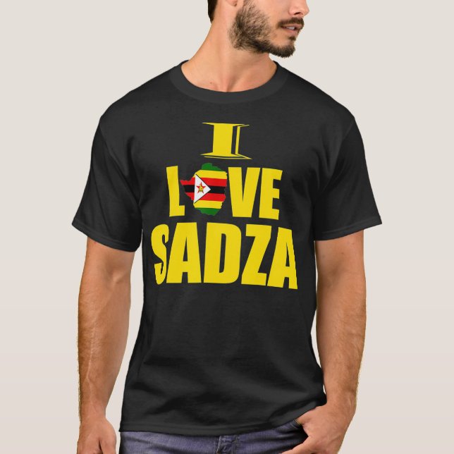 T-shirt Zimbabwe Food I Love Sadza Zimbabwe Carte Drapeau (Devant)