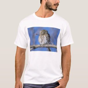 T-shirt Zimbabwe. Gros plan sur un hibou tacheté perlé