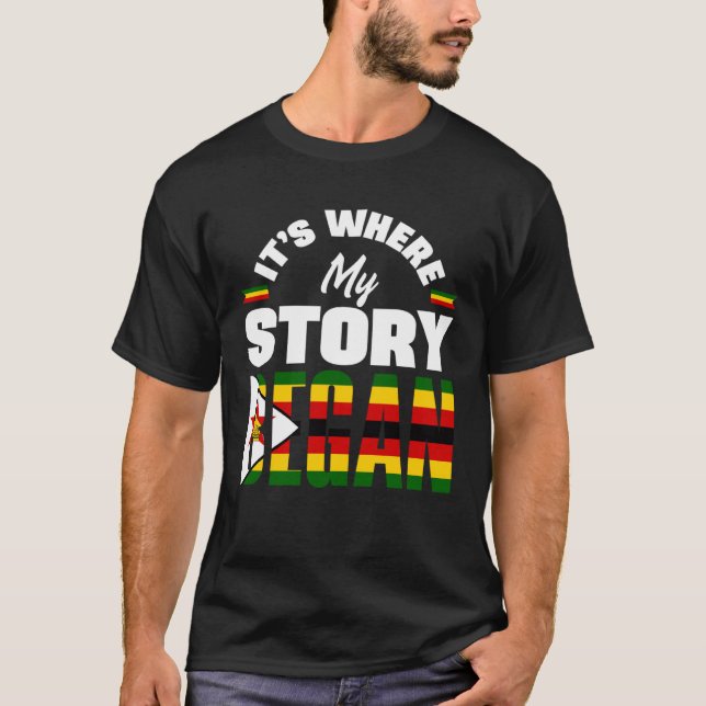 T-shirt Zimbabwe Zimbabwe Drapeau Son Pays Où Mon S (Devant)