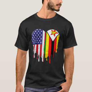 T-shirt Zimbabwean American Patriot Grown Country Melting 