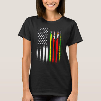 T-shirt Zimbabwean American Patriot Grown Country USA Flag