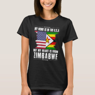 T-shirt Zimbabwean American Patriot Grown Proud Home Heart