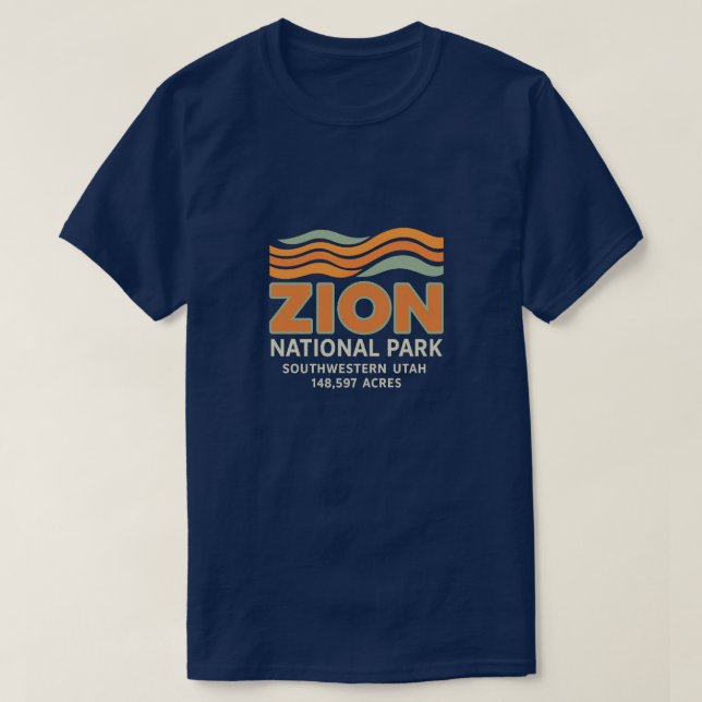 T-shirt Zion National Park - Narrows & Angels Landing - 1 (Design devant)