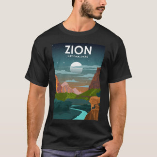 T-shirt Zion National Park Night Sky Stars Vintage voyage