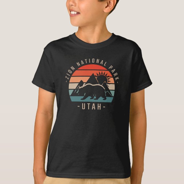 T-shirt Zion National Park Retro (Devant)