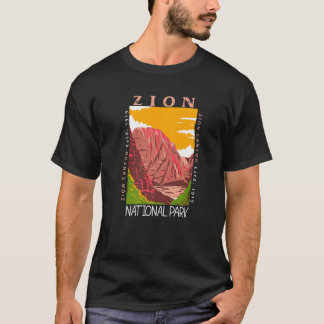 T-shirt Zion National Park Utah Zion Canyon Distressed Vin