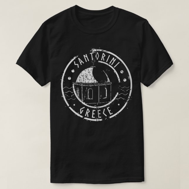 T-shirt Zip de Santorin Grèce (Design devant)