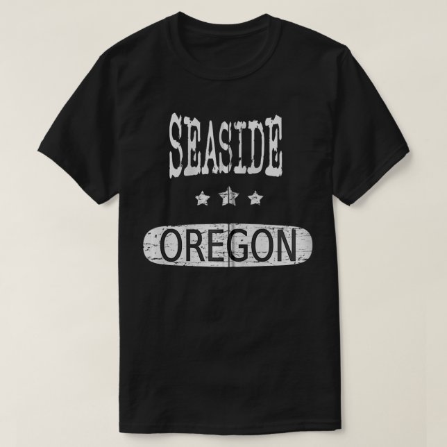 T-shirt Zip vintage de bord de mer Oregon (Design devant)
