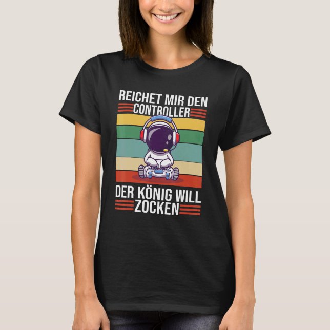 T-shirt Zocken Reichet Mir Den Contrôleur König Ps5 Consol (Devant)