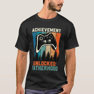 T-shirt Zocker Papa ACHIEVEMENT UNLOCKED FATHERHOOD LUSTIG
