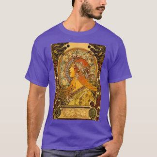 T-shirt Zodiac Alphonse Mucha Art Vintage
