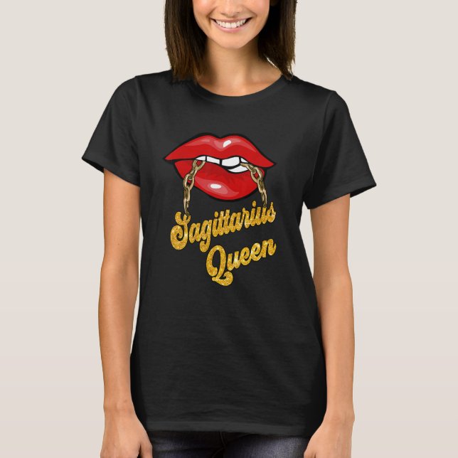 T-shirt Zodiac Astrologie Lip Sagittarius Reine Novembre (Devant)