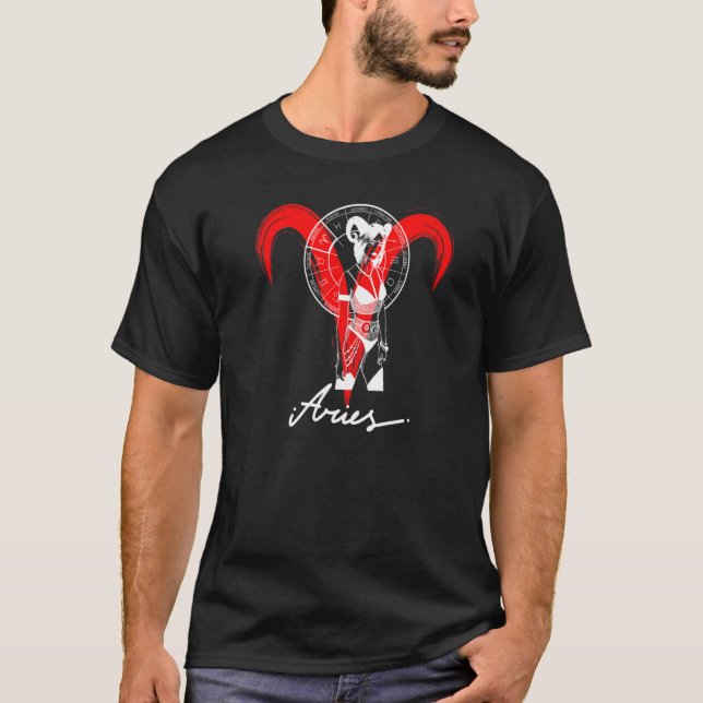 T-shirt Zodiac Astrology Horoscope Gothic Aries   (Devant)