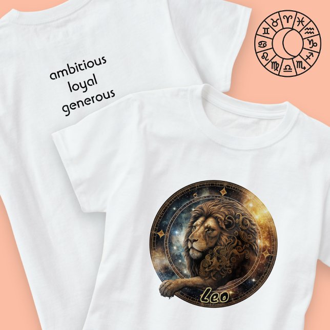 T-shirt Zodiac en or Leo et couleur noire (Créateur téléchargé)