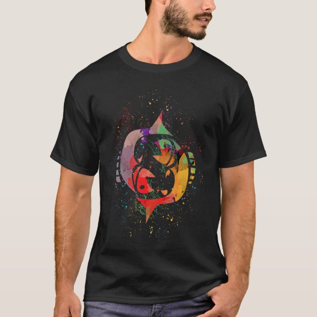 T-shirt Zodiac  for Pisces Fish Artwork Horoscope Astrolog (Devant)