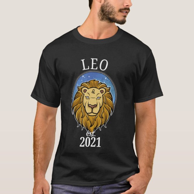 T-shirt Zodiac Leo Born in 2021 (Devant)