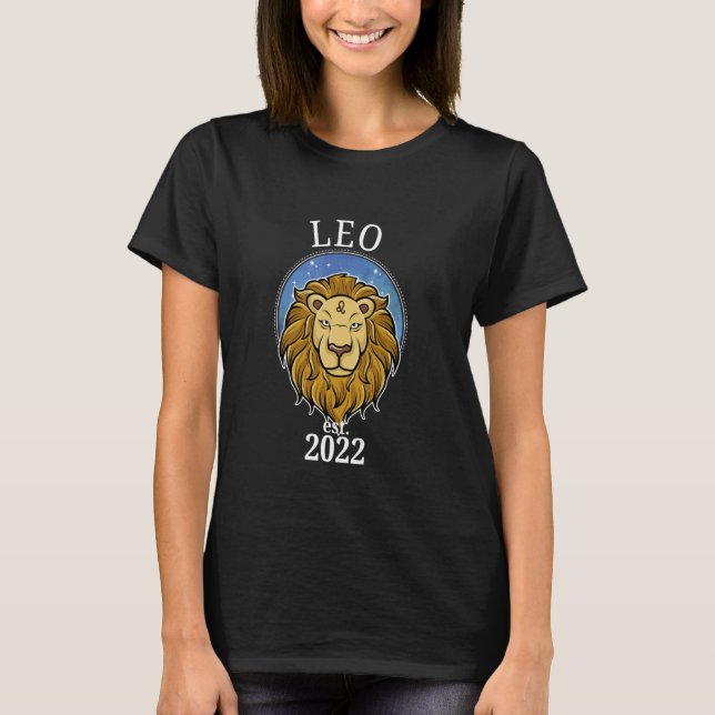 T-shirt Zodiac Leo Born in 2022 (Devant)