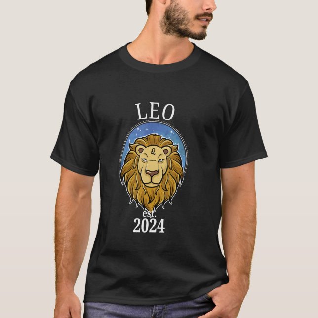 T-shirt Zodiac Leo Born in 2024 (Devant)