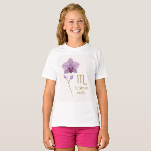 T-shirt Zodiac Scorpio avec fleur d'orchidée - Per