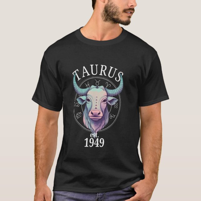 T-shirt Zodiac Taurus Bull Né en 1949 (Devant)