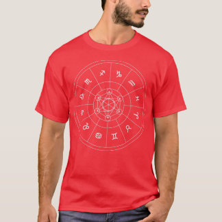 T-shirt Zodiac Wheel Halloween Zodiac Horoscope Astrologie