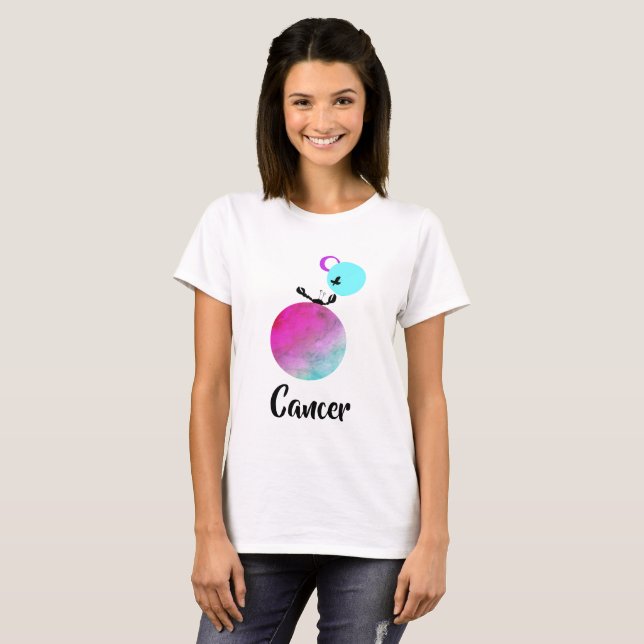 T-shirt *~* Zodiac Whimsical White Cancer Zodiac Funny (Devant entier)