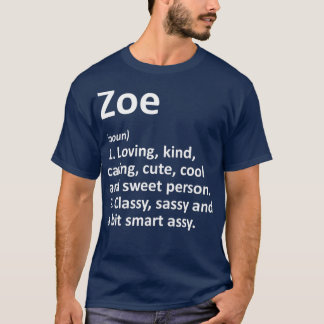 T-shirt ZOE Définition Nom personnalisé Amusant Anniversai