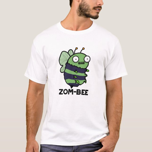 T-shirt Zom-bee Drôle Halloween Zombie Bee Pun (Devant)
