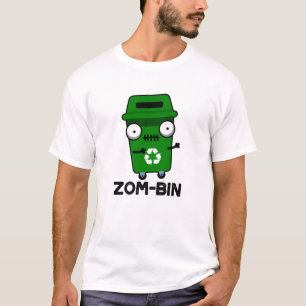 T-shirt Zom-bin Funny Halloween Zombie Trash Bin Pun