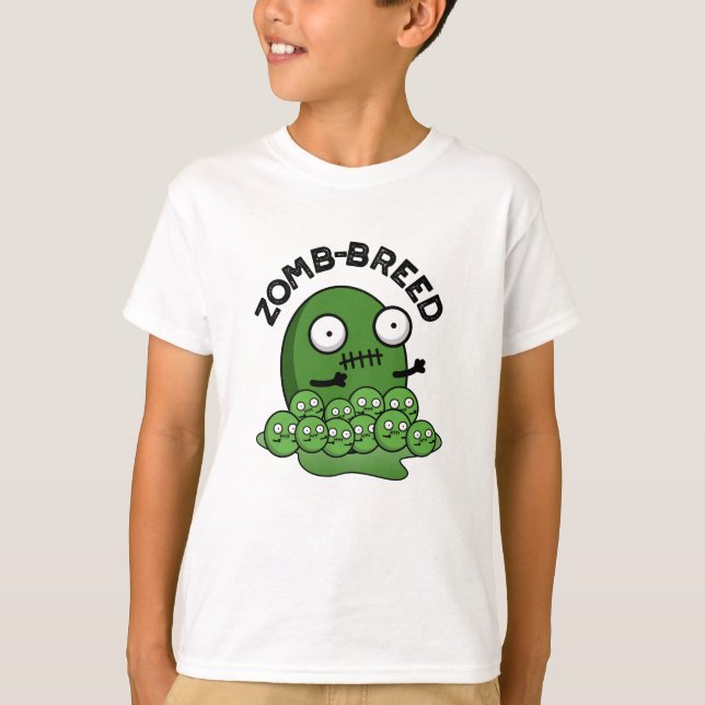 T-shirt Zom-breed Funny Halloween Zombie race Pun (Devant)
