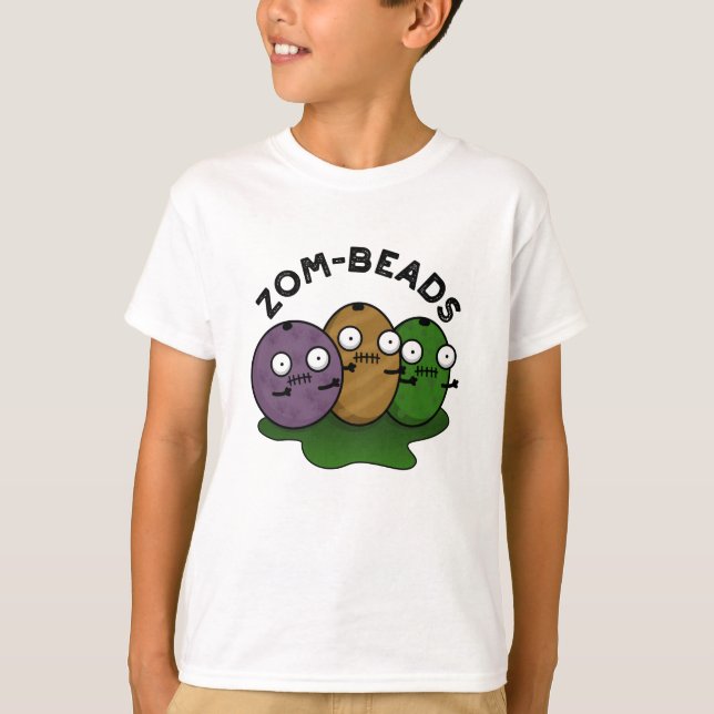 T-shirt Zom-perles amusant Halloween Zombie perles jeu (Devant)