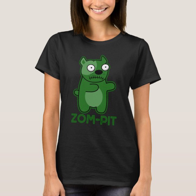 T-shirt Zom pit Funny Halloween Zombie Pun foncé BG (Devant)