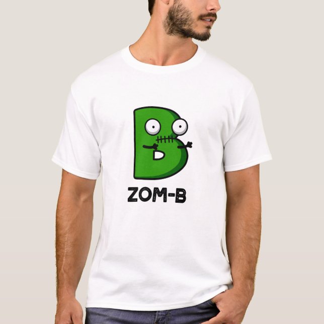 T-shirt Zomb-b Drôle Halloween Zombie Alphabet B Pun (Devant)
