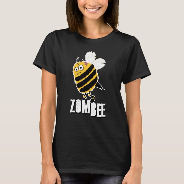 T-shirt Zombee Bee Zombie Halloween Bumblebee Brain Spooky (Devant)