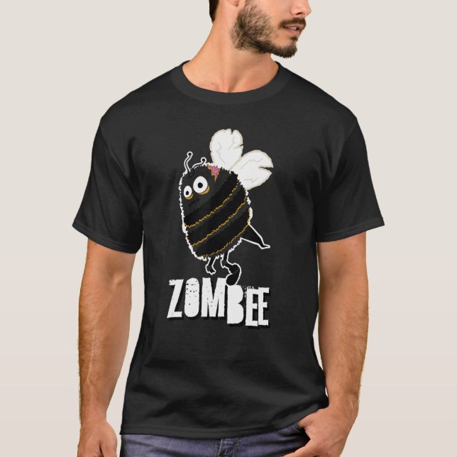 T-shirt Zombee Bee Zombie Halloween Bumblebee Yellow Spook (Devant)