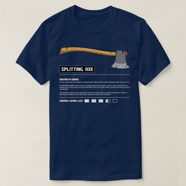 T-shirt Zombie Armes Ax (Design devant)
