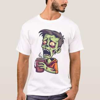 T-shirt « Zombie avant café - Humeur matinale non morte »