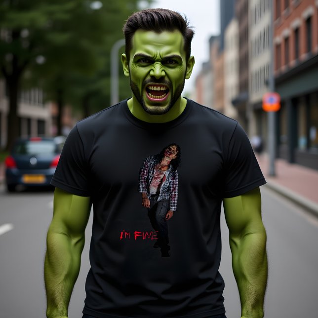 T-shirt Zombie avec une citation "Je vais bien" (Créateur téléchargé)