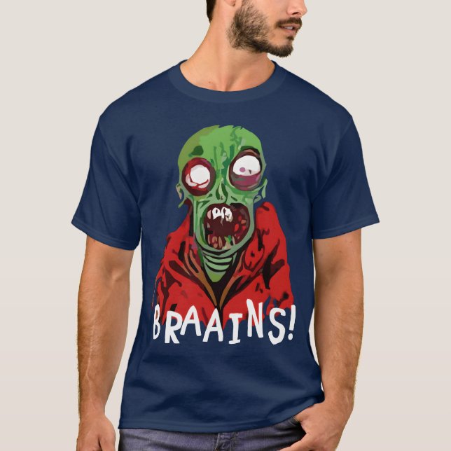 T-shirt Zombie Braains Halloween fille (Devant)