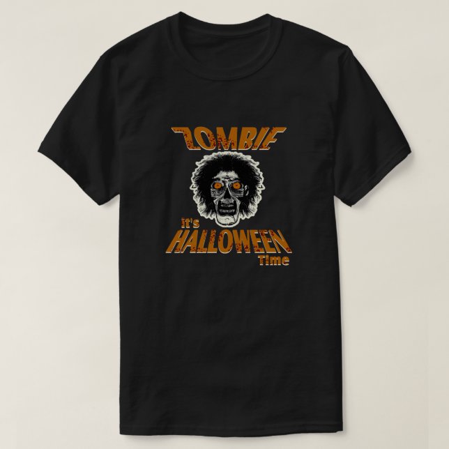 T-shirt ZOMBIE C'est l'heure d'Halloween (Design devant)