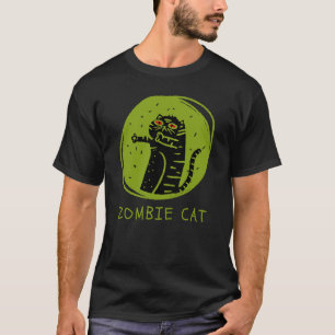 T-shirt Zombie Chat Funny Halloween Éffrayant