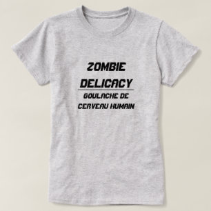 T-shirt Zombie Delicacy cerveau humain avec bacon et pomme