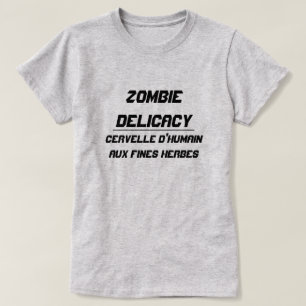 T-shirt Zombie Delicacy cerveau humain avec des herbes