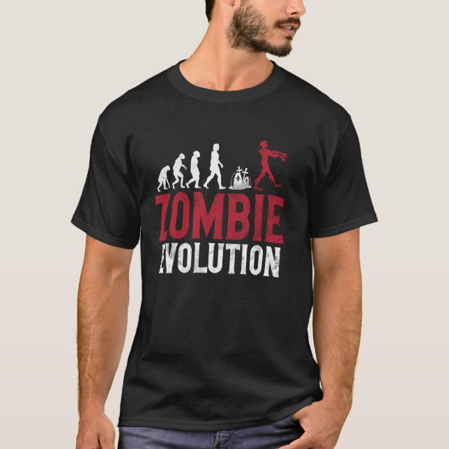 T-shirt Zombie d'évolution de zombie (Devant)