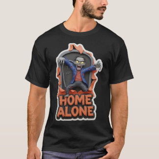 T-shirt Zombie d'Halloween sortant de sa tombe, seul chez